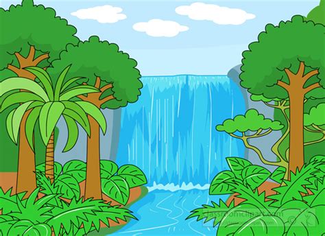 Geography Clipart Rainforest Biome Trees Waterfall Clipart Classroom