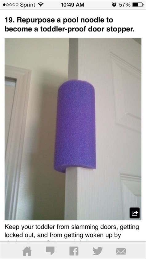 Pool Noodle Door Stopper I Use These On Every Door That