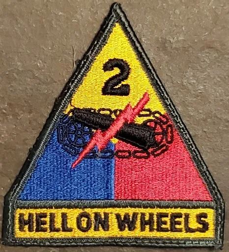 Us Army Second 2nd Armored Division Full Color Patch Insignia Hell On