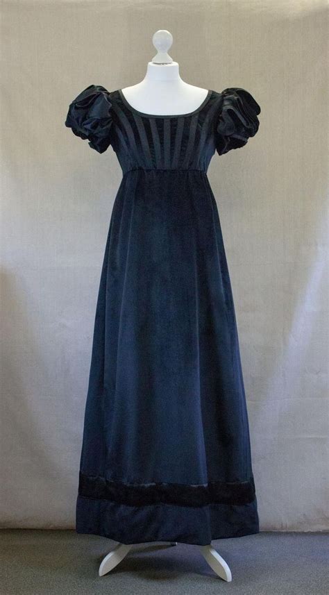 Black Velvet Regency Dress Mourning Regency Gown Etsy Regency Dress Historical Dresses
