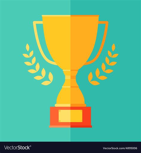 Flat Icon Champion Trophy Cup Victory Success Win Vector Image