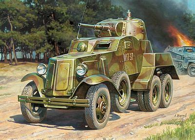 Zvezda BA 10 Soviet Armored Car WWII Snap Kit Plastic Model Military