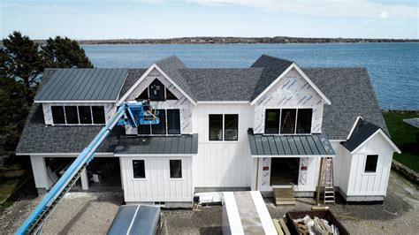 This look takes the best of rustic, a touch of industrial. Modern Farmhouse, Narragansett - Sweenor Builders - Custom ...