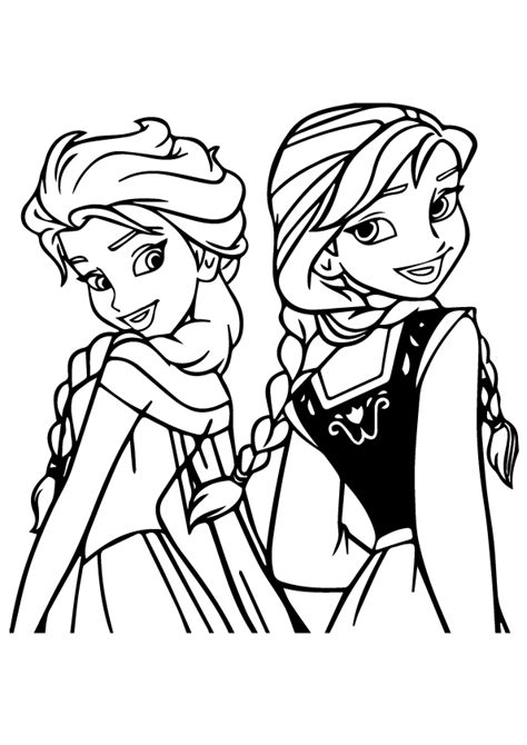 Elsa And Anna Hugging Coloring Page - Free Printable Coloring Pages for