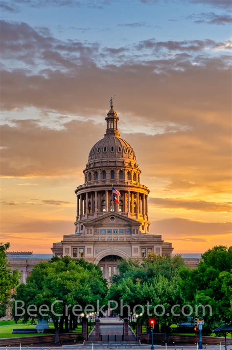 Texas Capitol Golden Sunrise Vertical