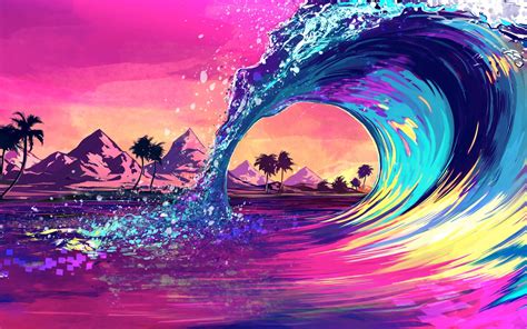 1680x1050 Resolution Retro Wave Ocean 1680x1050 Resolution Wallpaper