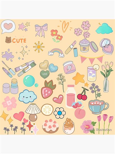 Cute Objects Doodles Poster For Sale By Amritv Redbubble