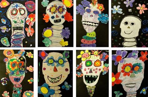 Sugar Skulls Art Lesson Deep Space Sparkle Halloween Art Projects