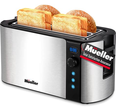 Mueller Ultratoast Toaster 4 Slice Long Wide Slots With Built In