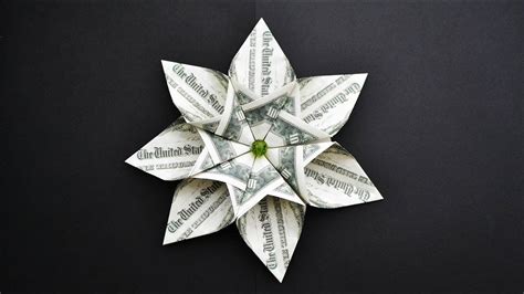 Easy Origami Money Flower With One Bill Money Flower Easy Origami