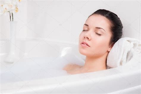 Beautiful Woman Takes Bubble Bath Stock Photo By Stock Sokolov Com Ua