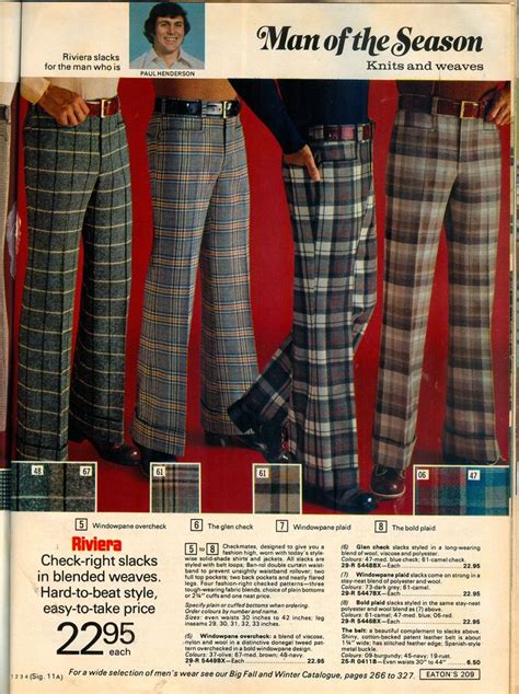70s Mens Polyester Plaid Pants Menswear Mens Outfits