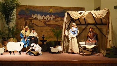 The Entire Stage Area Highlighted The Live Nativity With Handpainted
