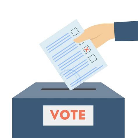Main Mettant Le Bulletin De Vote Dans La Boîte Vote Choix