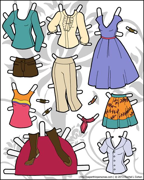 Download and print out free paper doll templates—then have fun coloring them in and cutting them out. Another sheet of paper doll clothing for Ms. Mannequin ...