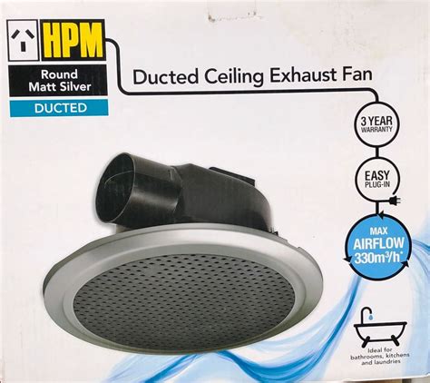 Hpm 250mm Matt Silver Round Ceiling Exhaust Fan Theitmart