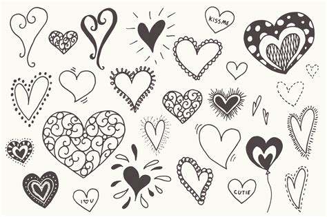 Doodle Hearts Clip Art ~ Graphics On Creative Market