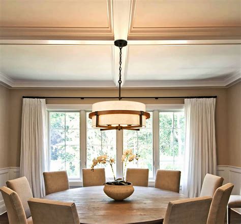 Rustic Drum Chandelier For Dining Room 4 Lights Claxy