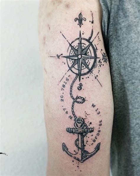 Compass And Anchor Tattoo Drawings Foto Kolekcija