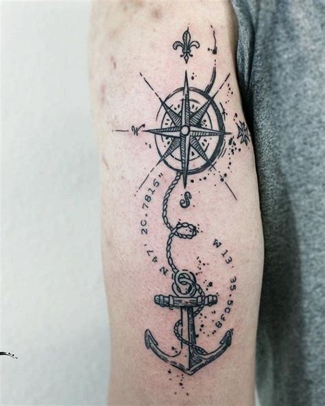 Compass And Anchor Tattoo