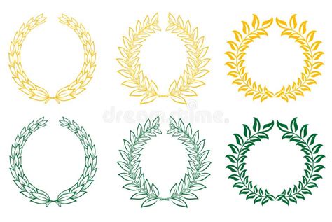 Set Of Laurel Wreaths Stock Vector Illustration Of Background 12695529