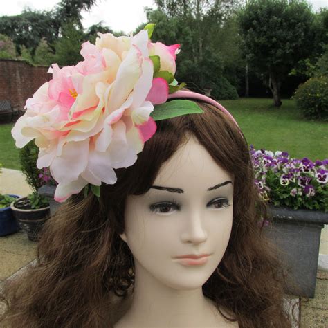 pink rose fascinator wedding guest hair accessories pink etsy uk wedding guest hair