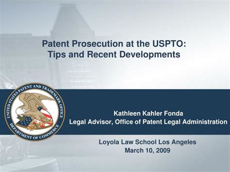Ppt Patent Prosecution At The Uspto Tips And Recent Developments