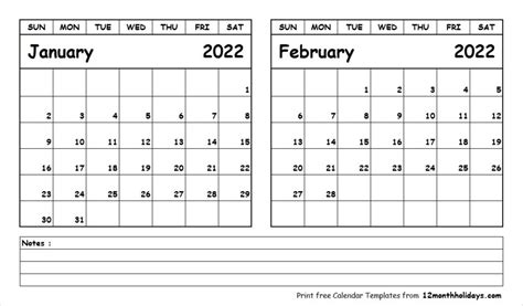 Printable Usps Bts January Calendar January And February 2022 Calendar