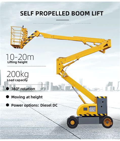 20m Self Propelled Articulating Boom Lifts Dieseldc Mobile Aerial