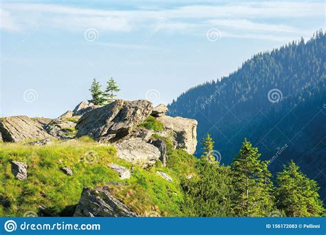 Beautiful Summer Scenery Of Fagaras Mountains Stock Image Image Of