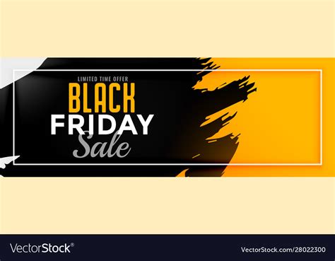 Abstract Yellow Black Friday Sale Banner Design Vector Image