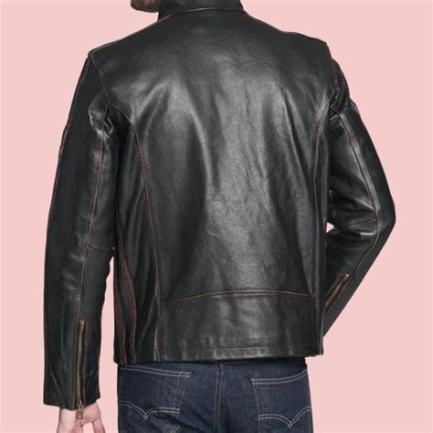 Black Rivet Leather Jacket Mens Airborne Jacket