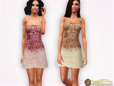 The Sims Resource Ombre Sequined Mini Dress