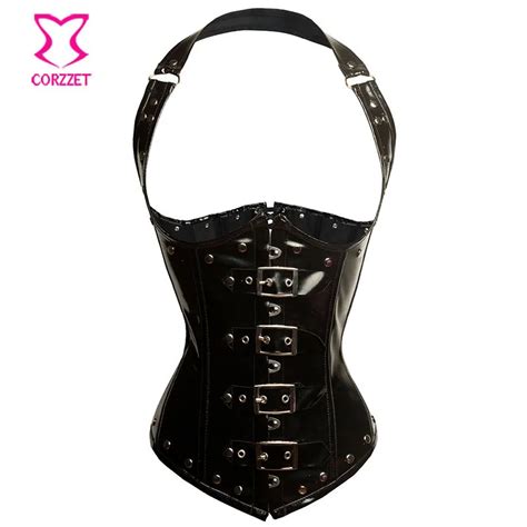 Steel Boned Corsets And Bustiers Gothic Corset Sexy Underbust Steampunk Clothing Women Black