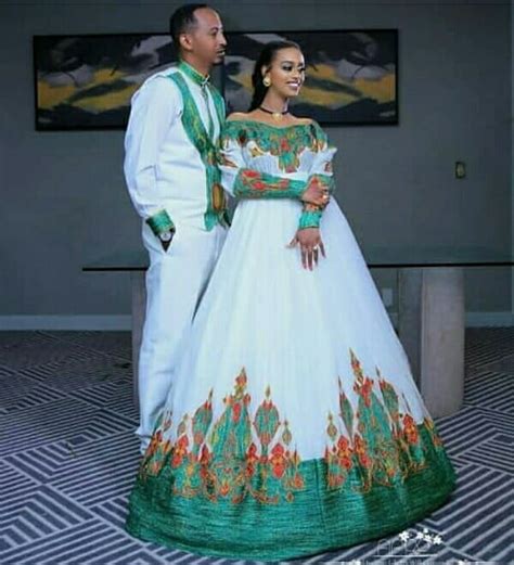 Couple In Beautiful Habesha Kemis Attire For Melse Wedding Clipkulture