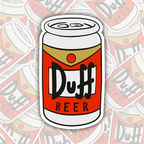 Duff Beer Can Sticker Die Cut Waterproof Vinyl Sticker Etsy