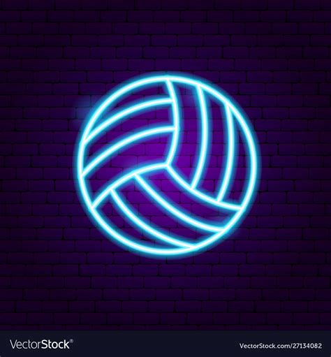 Volleyball Neon Sign Royalty Free Vector Image