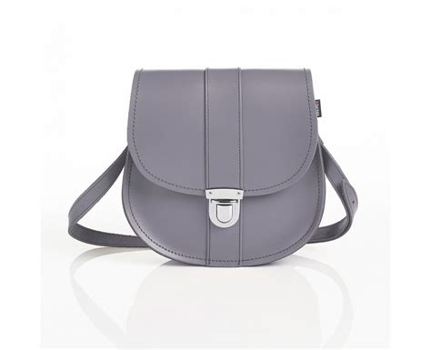 Prestwold Lilac Grey Saddle Bag With Images Grey Leather Bags