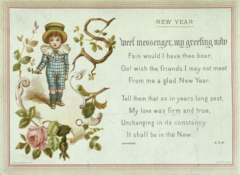 Victorian New Year Card New Year Postcard Vintage Collage Old Postcards