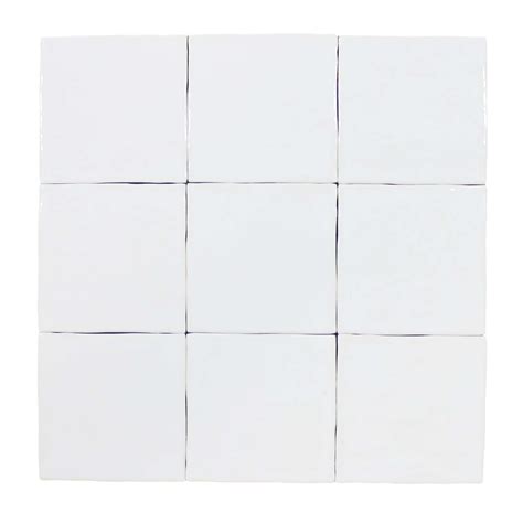 Mestizaje Zellige 5 X 5 Ceramic Tiles White Gloss Rocky Point Tile