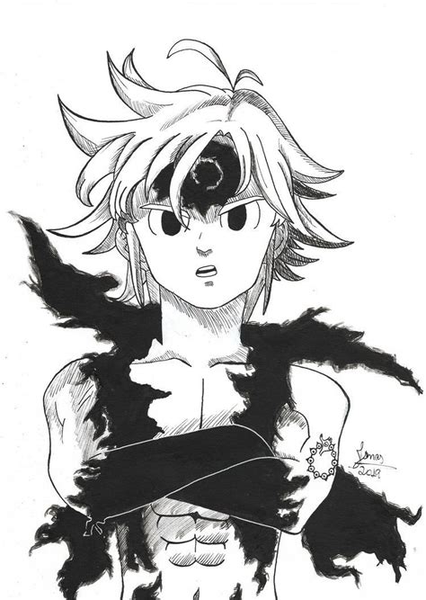 Demon Meliodas Anime Sketch Seven Deadly Sins Anime Anime Character