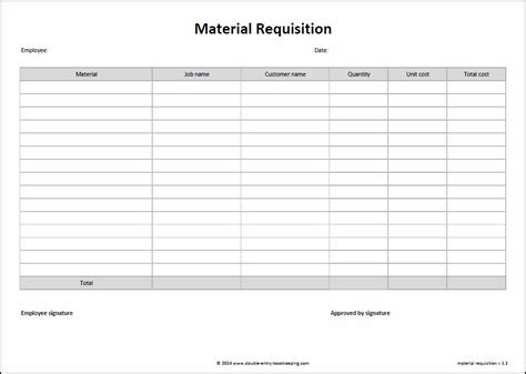 Printable Material Request Form Excel Template Printable Forms Free