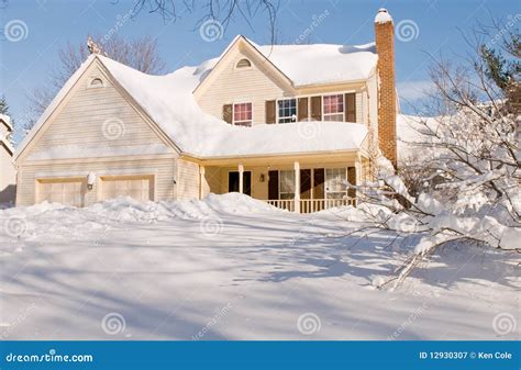 House Covered In Winter Snow Royalty Free Stock Photography Image