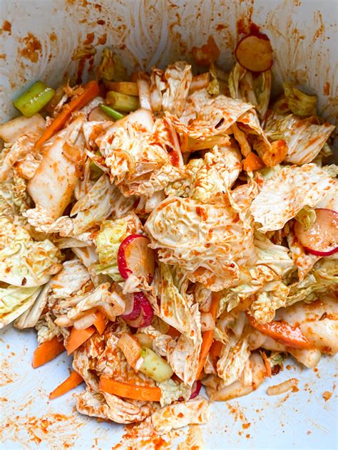 Koreaanse Kimchi Maken Met Verschillende Groenten Met Gochugaru