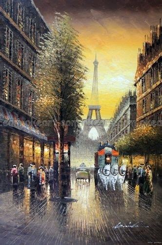 Buy 100 Hand Painted Paris France Sunset Eiffel Tower