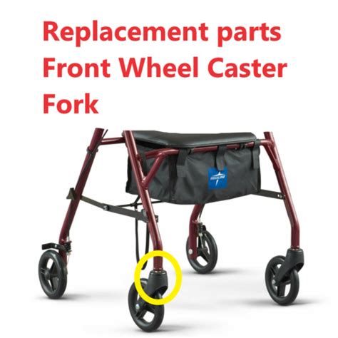 Medline Steel Folding Rollator Walker Replacement Parts Front Wheel