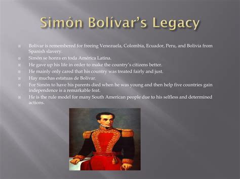 PPT Simón Bolívar The Liberator PowerPoint Presentation free download ID