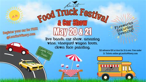 car show and food truck festival sunday laurita winery
