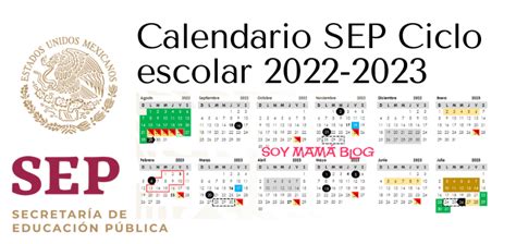 Calendario Sep Ciclo Escolar 2022 2023 Soy Mama Blog