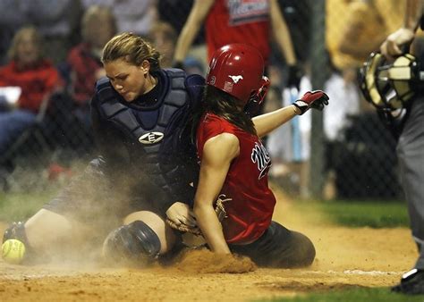 Pin By Anthony Kibildis On Softball Catcher Plays At The Plate Girls